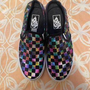 Vans checkerboard slide on shoes
